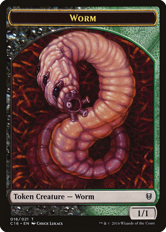 Zombie // Worm Double-Sided Token [Commander 2016 Tokens] | GrognardGamesBatavia