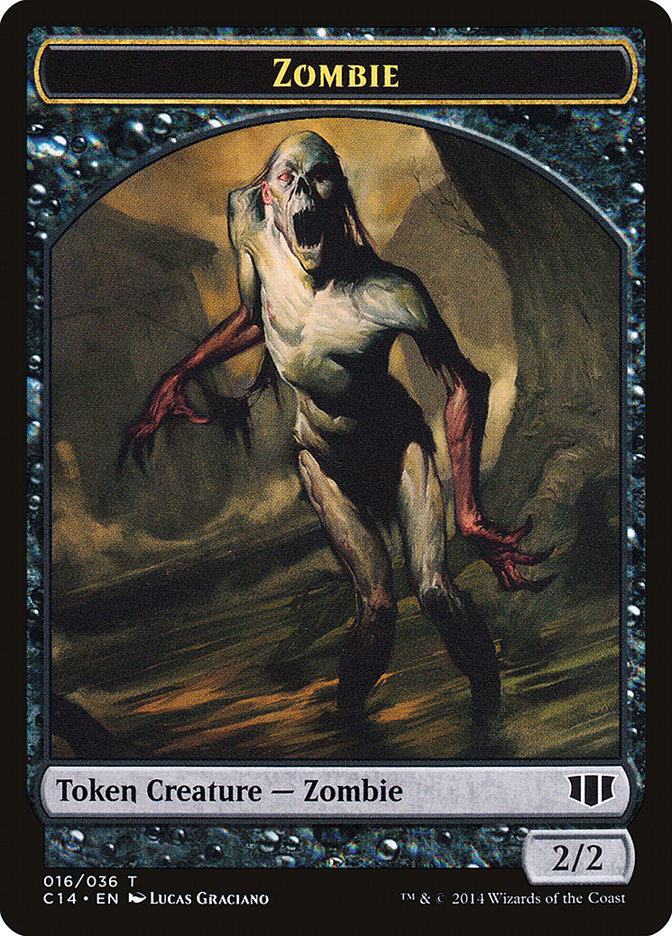 Horror // Zombie (016/036) Double-Sided Token [Commander 2014 Tokens] | GrognardGamesBatavia