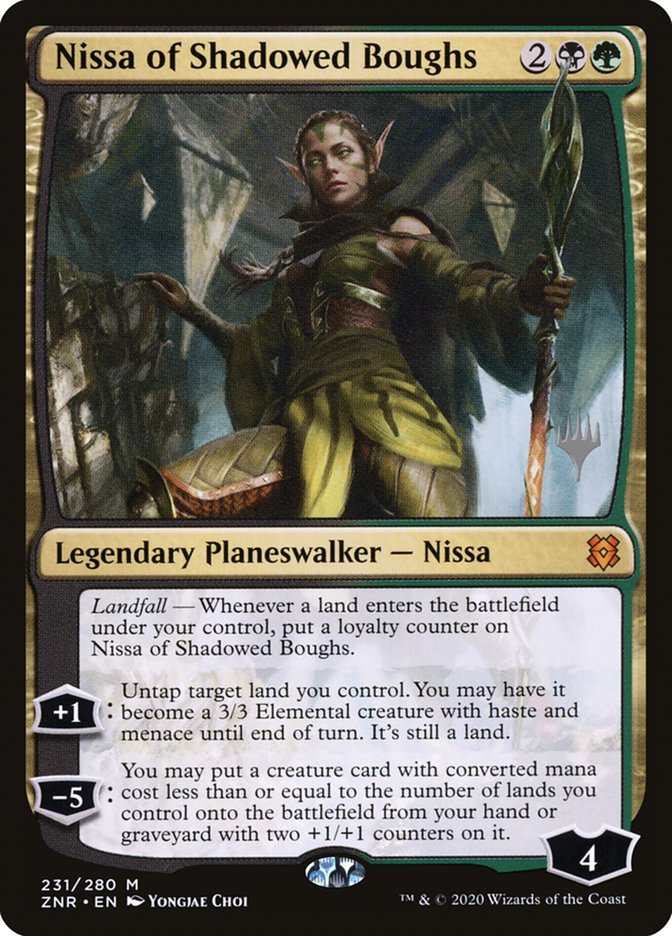 Nissa of Shadowed Boughs (Promo Pack) [Zendikar Rising Promos] | GrognardGamesBatavia