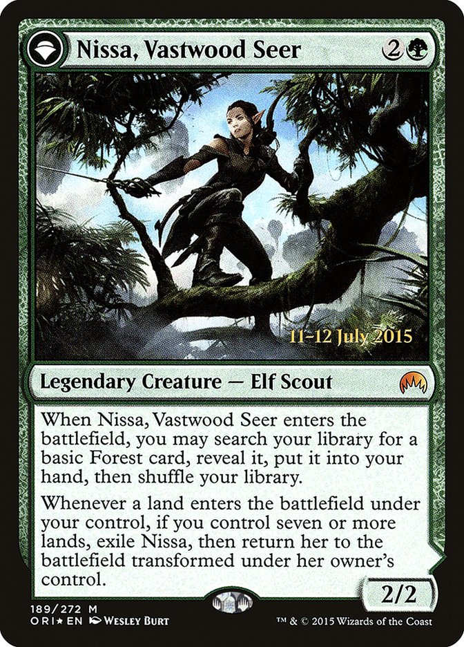 Nissa, Vastwood Seer // Nissa, Sage Animist [Magic Origins Prerelease Promos] | GrognardGamesBatavia