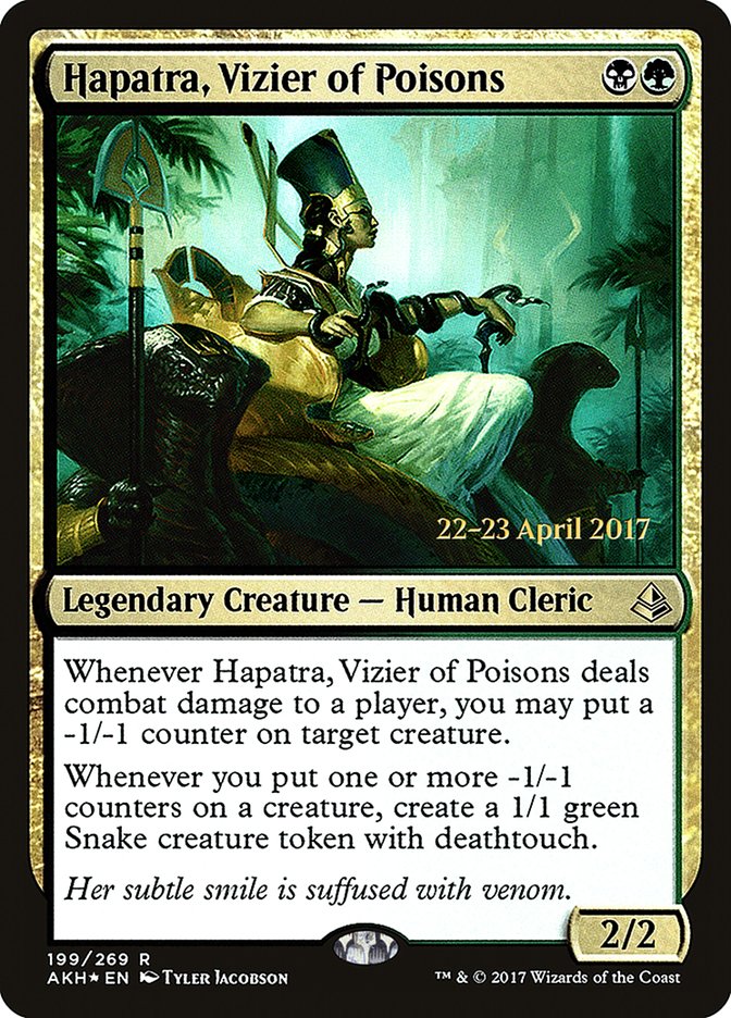 Hapatra, Vizier of Poisons [Amonkhet Prerelease Promos] | GrognardGamesBatavia