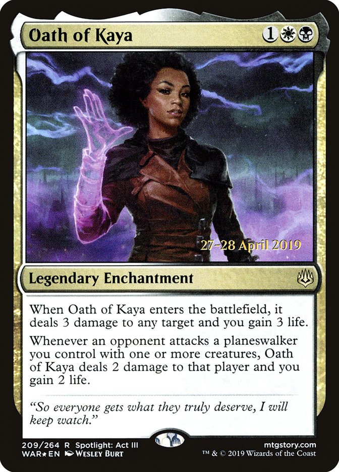 Oath of Kaya [War of the Spark Prerelease Promos] | GrognardGamesBatavia