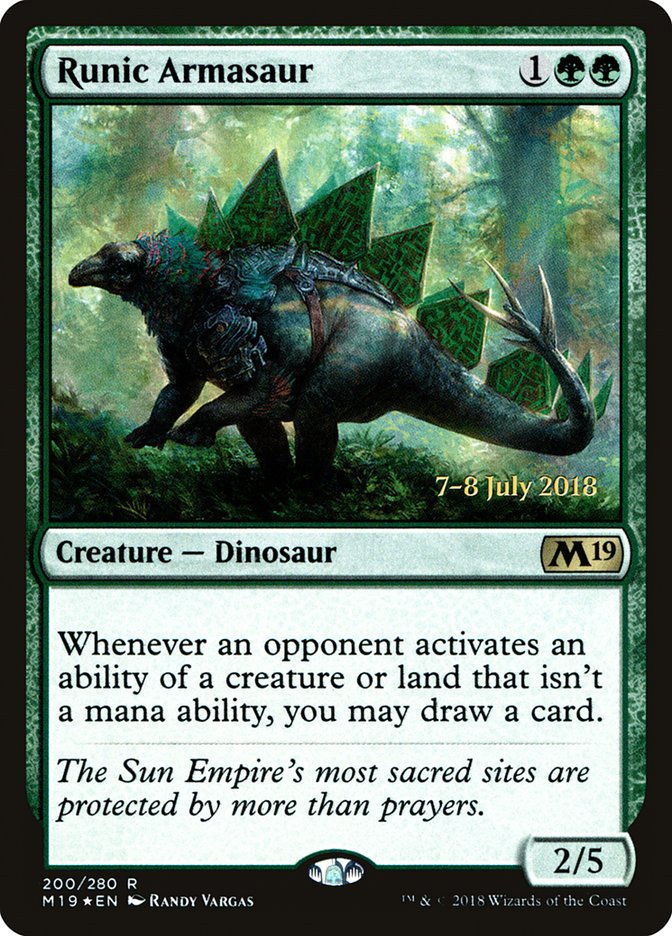 Runic Armasaur [Core Set 2019 Prerelease Promos] | GrognardGamesBatavia