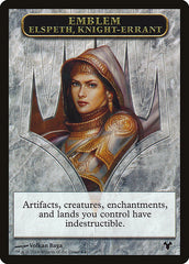 Emblem - Elspeth, Knight-Errant // Soldier Double-Sided Token [Modern Event Deck 2014 Tokens] | GrognardGamesBatavia