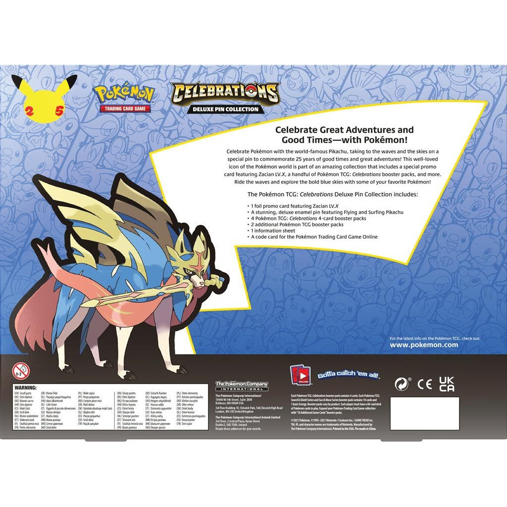 Celebrations: 25th Anniversary - Deluxe Pin Collection (Zacian LV. X) | GrognardGamesBatavia