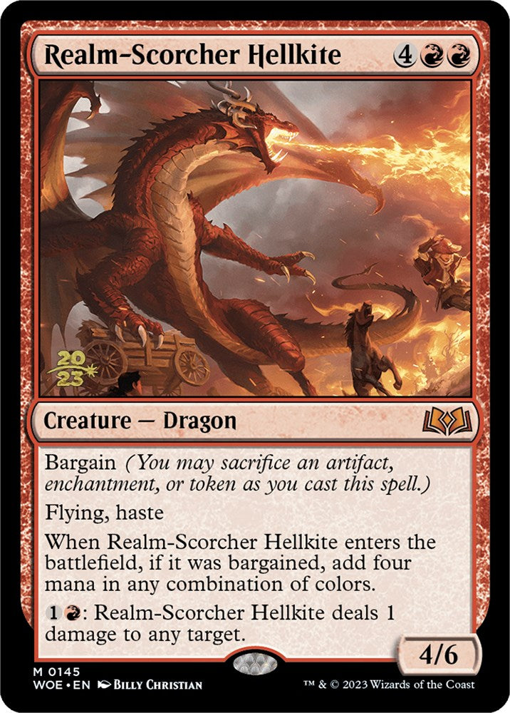 Realm-Scorcher Hellkite [Wilds of Eldraine Prerelease Promos] | GrognardGamesBatavia