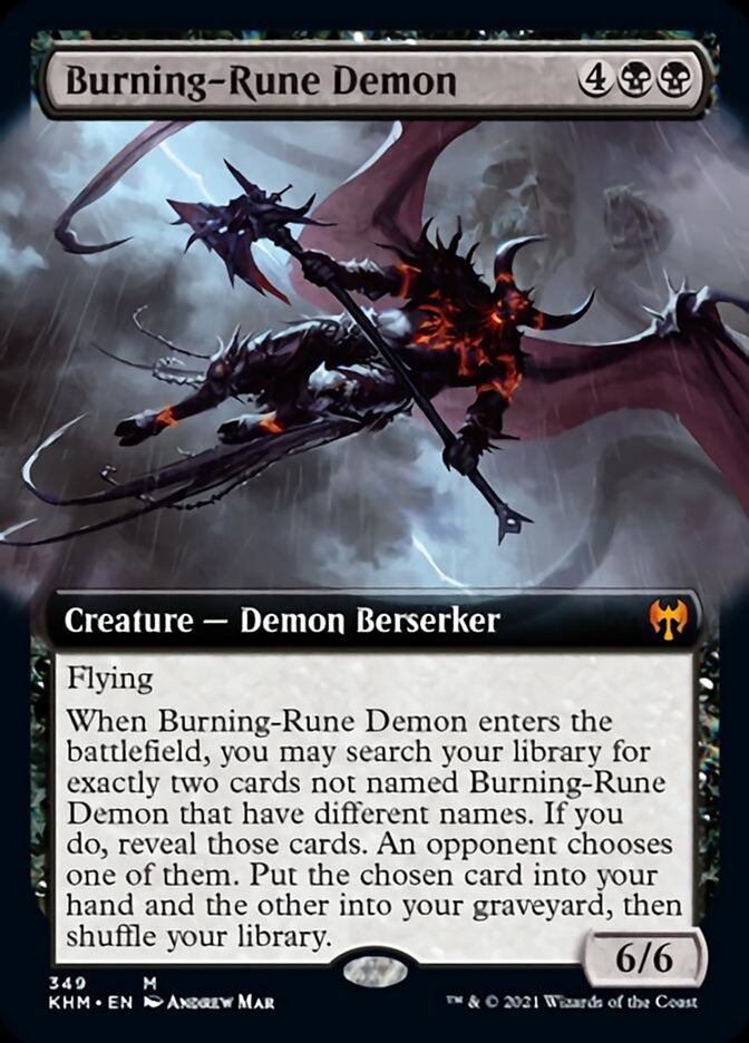 Burning-Rune Demon (Extended Art) [Kaldheim] | GrognardGamesBatavia
