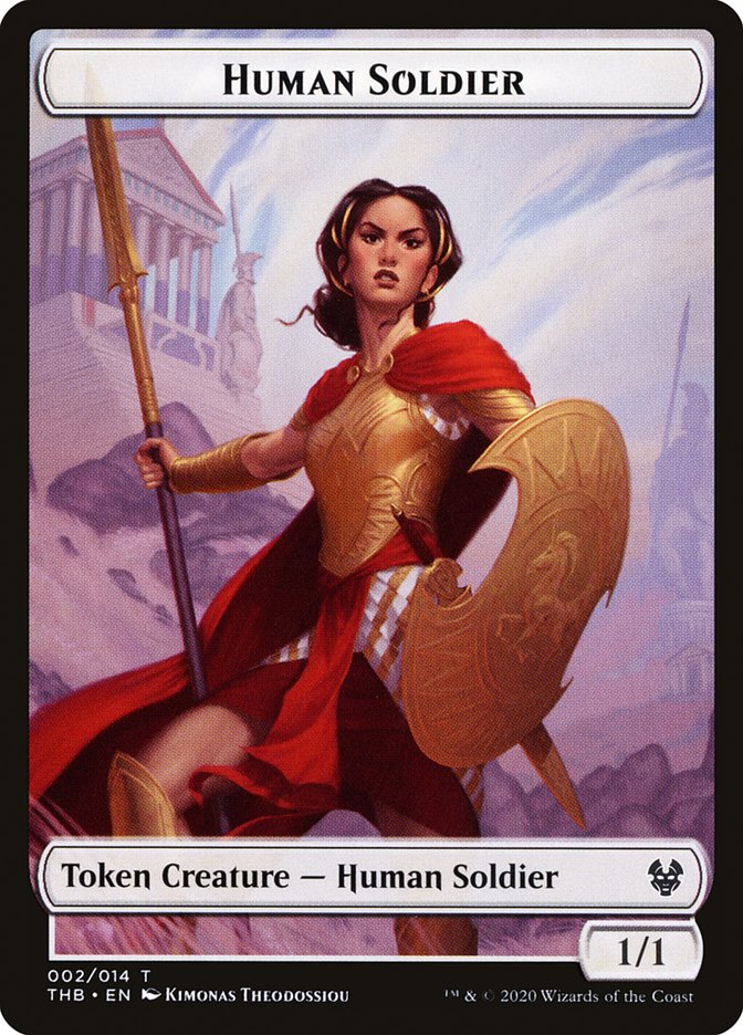 Goat // Human Soldier Double-Sided Token [Theros Beyond Death Tokens] | GrognardGamesBatavia