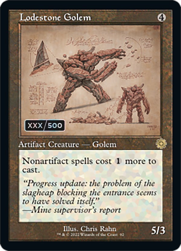 Lodestone Golem (Retro Schematic) (Serial Numbered) [The Brothers' War Retro Artifacts] | GrognardGamesBatavia