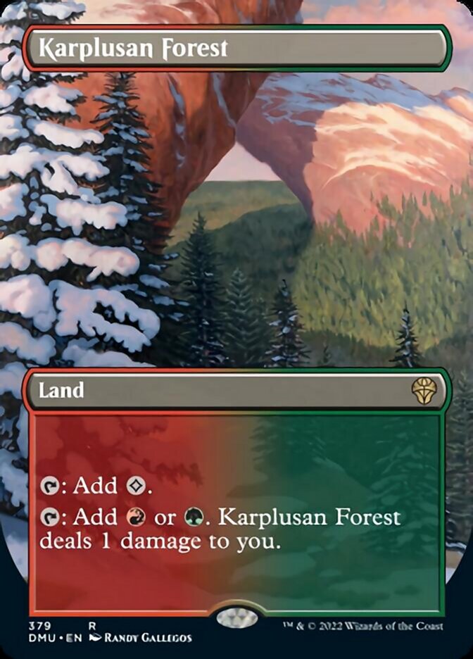 Karplusan Forest (Borderless Alternate Art) [Dominaria United] | GrognardGamesBatavia