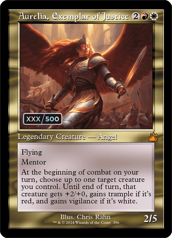 Aurelia, Exemplar of Justice (Retro) (Serialized) [Ravnica Remastered] | GrognardGamesBatavia