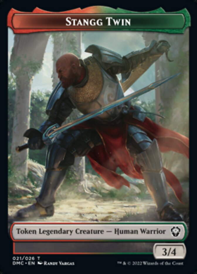 Soldier // Stangg Twin Double-Sided Token [Dominaria United Tokens] | GrognardGamesBatavia