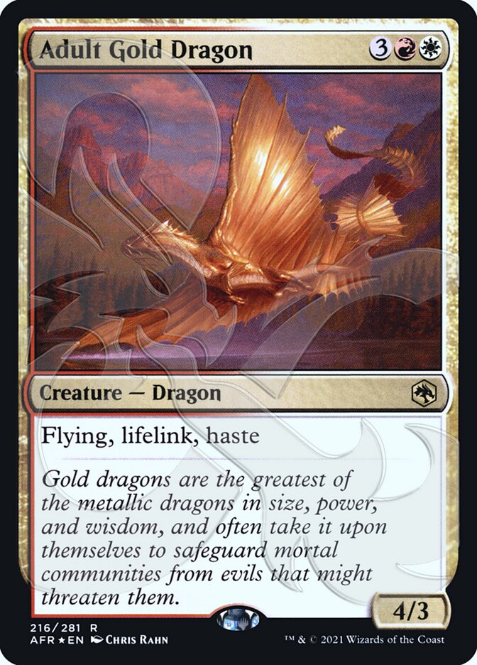Adult Gold Dragon (Ampersand Promo) [Dungeons & Dragons: Adventures in the Forgotten Realms Promos] | GrognardGamesBatavia