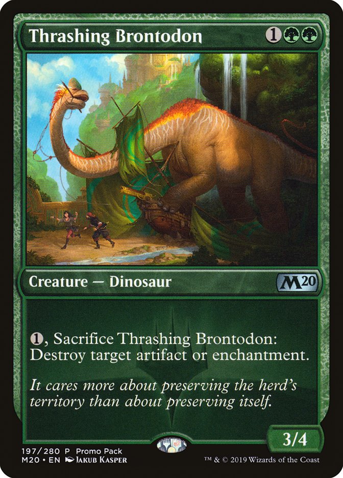 Thrashing Brontodon (Promo Pack) [Core Set 2020 Promos] | GrognardGamesBatavia