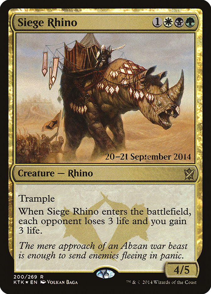 Siege Rhino [Khans of Tarkir Prerelease Promos] | GrognardGamesBatavia