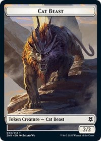 Cat Beast // Plant Double-Sided Token [Zendikar Rising Tokens] | GrognardGamesBatavia