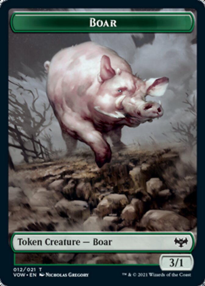 Zombie (008) // Boar Double-Sided Token [Innistrad: Crimson Vow Tokens] | GrognardGamesBatavia