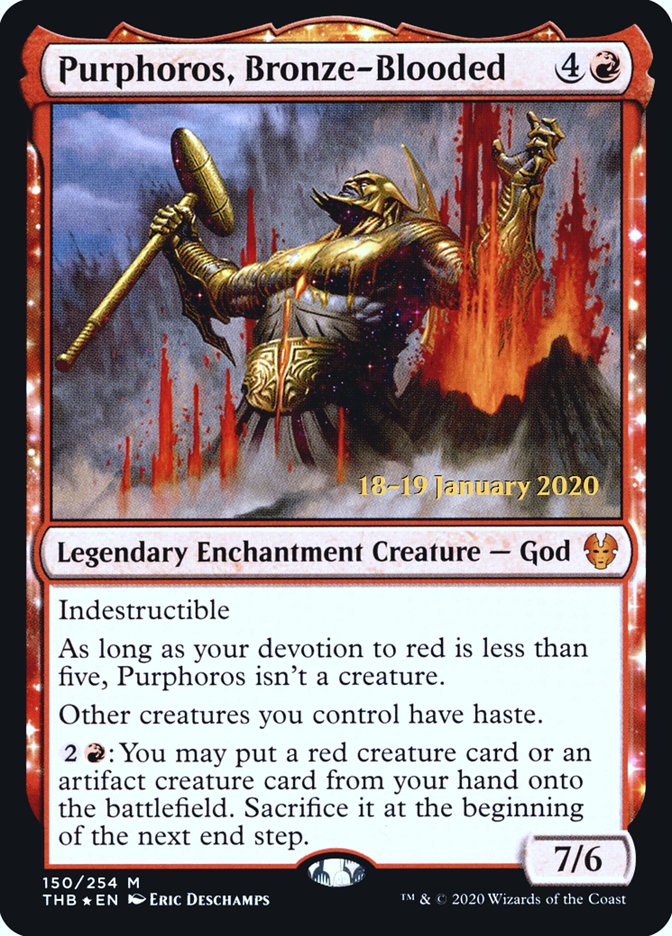 Purphoros, Bronze-Blooded [Theros Beyond Death Prerelease Promos] | GrognardGamesBatavia