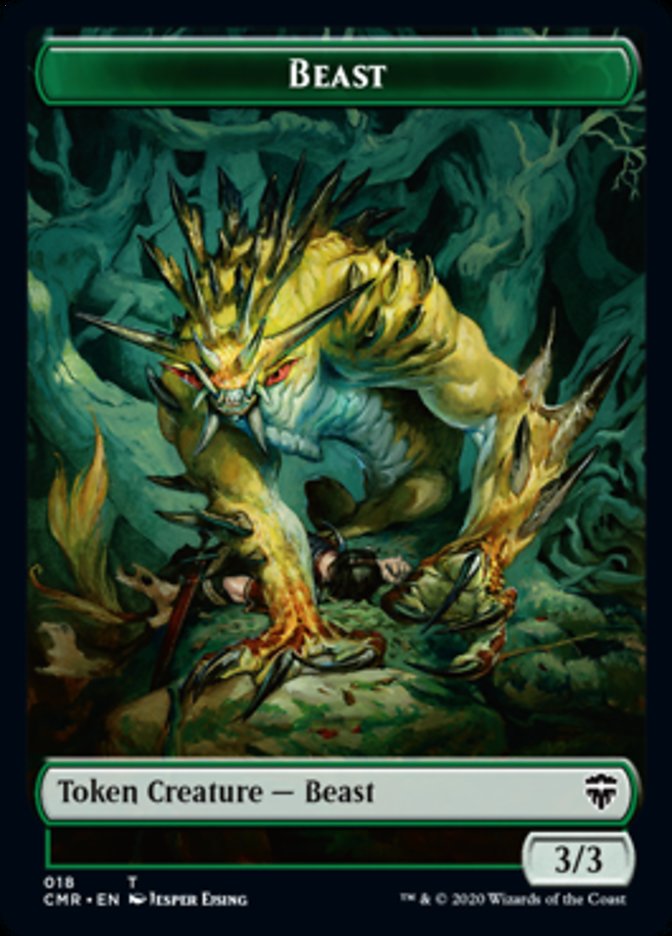 Beast (18) // Beast (19) Double-Sided Token [Commander Legends Tokens] | GrognardGamesBatavia