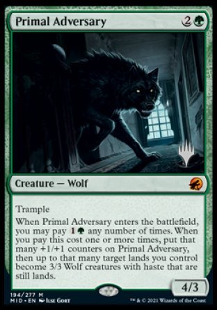 Primal Adversary (Promo Pack) [Innistrad: Midnight Hunt Promos] | GrognardGamesBatavia