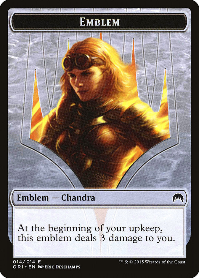 Chandra, Roaring Flame Emblem [Magic Origins Tokens] | GrognardGamesBatavia