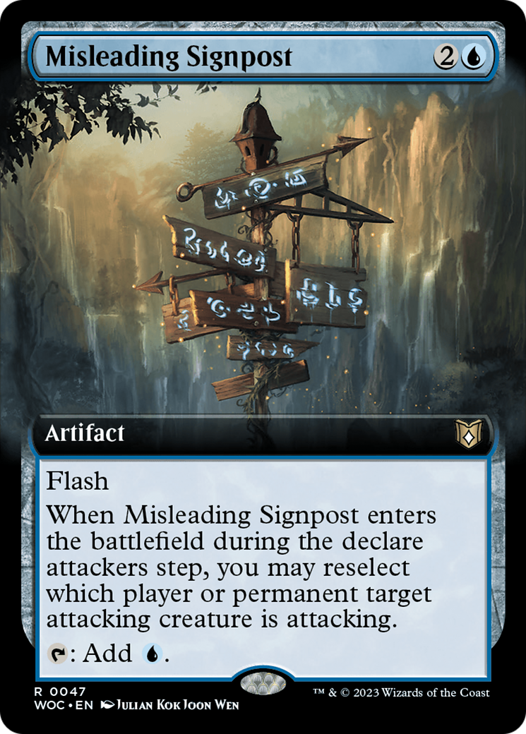 Misleading Signpost (Extended Art) [Wilds of Eldraine Commander] | GrognardGamesBatavia