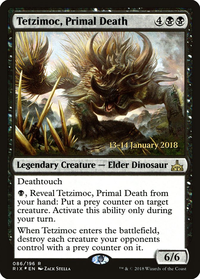 Tetzimoc, Primal Death [Rivals of Ixalan Prerelease Promos] | GrognardGamesBatavia