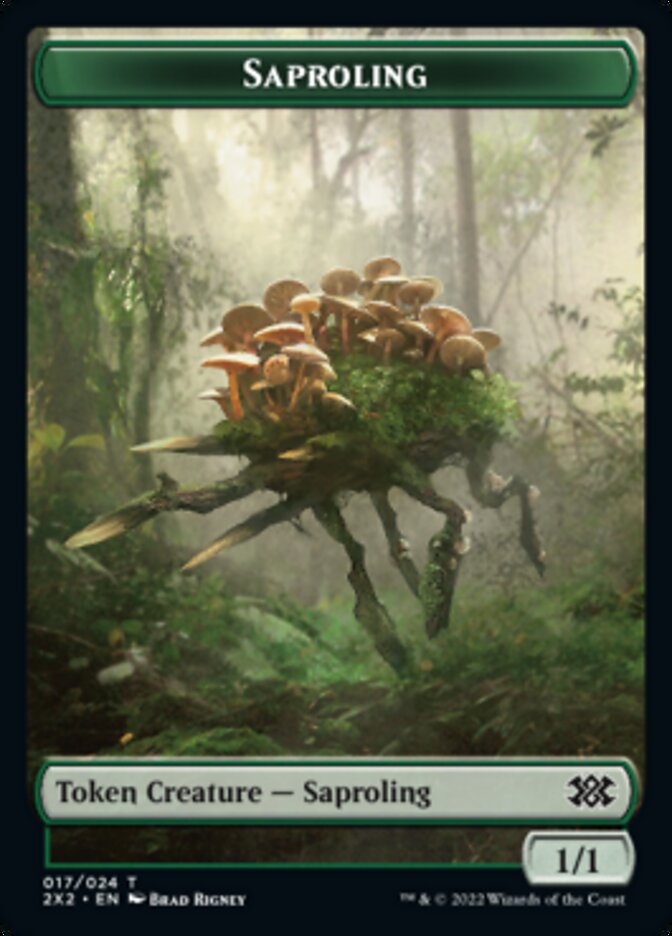 Saproling // Monk Double-Sided Token [Double Masters 2022 Tokens] | GrognardGamesBatavia