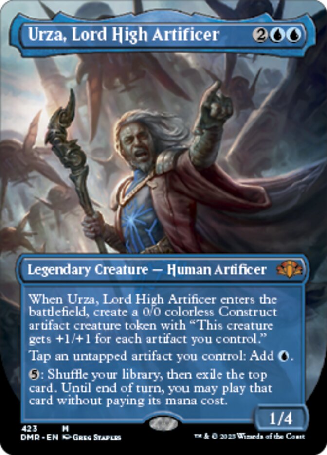 Urza, Lord High Artificer (Borderless Alternate Art) [Dominaria Remastered] | GrognardGamesBatavia