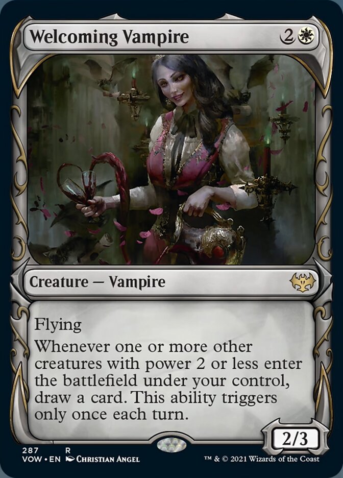 Welcoming Vampire (Showcase Fang Frame) [Innistrad: Crimson Vow] | GrognardGamesBatavia