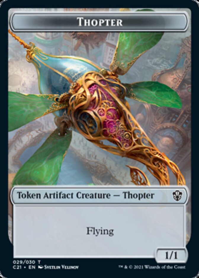 Golem (026) // Thopter Double-Sided Token [Commander 2021 Tokens] | GrognardGamesBatavia