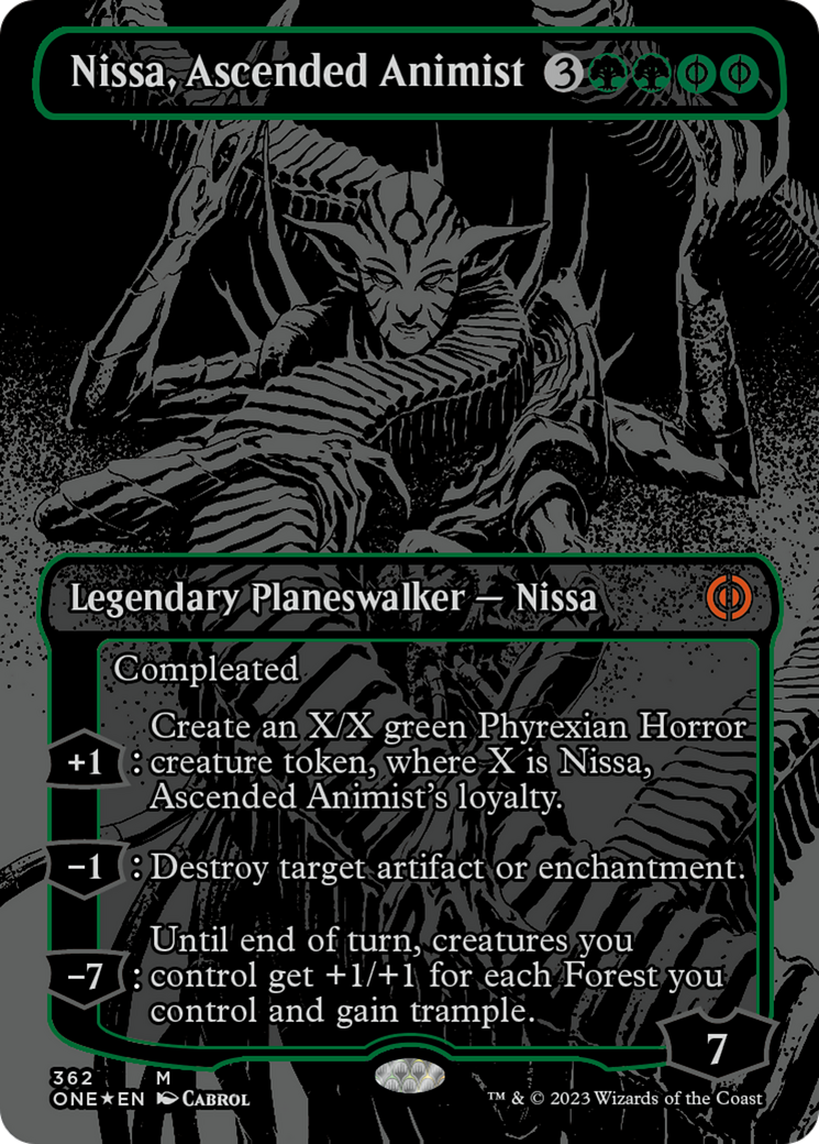 Nissa, Ascended Animist (Oil Slick Raised Foil) [Phyrexia: All Will Be One] | GrognardGamesBatavia