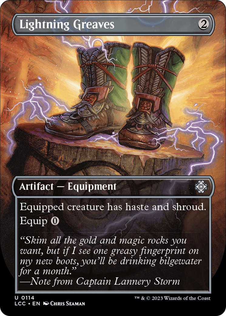 Lightning Greaves (Borderless) [The Lost Caverns of Ixalan Commander] | GrognardGamesBatavia