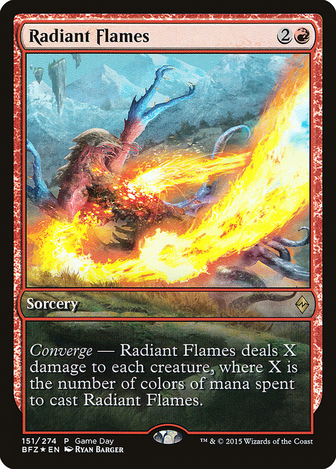 Radiant Flames (Game Day) [Battle for Zendikar Promos] | GrognardGamesBatavia