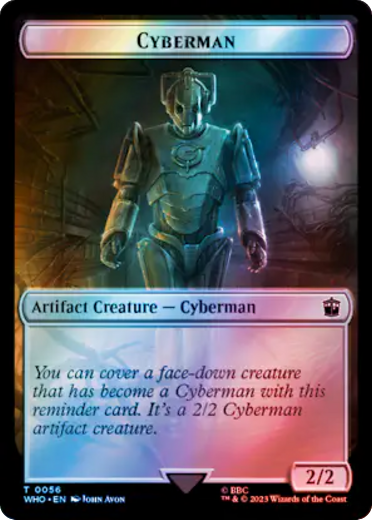 Fish // Cyberman Double-Sided Token (Surge Foil) [Doctor Who Tokens] | GrognardGamesBatavia