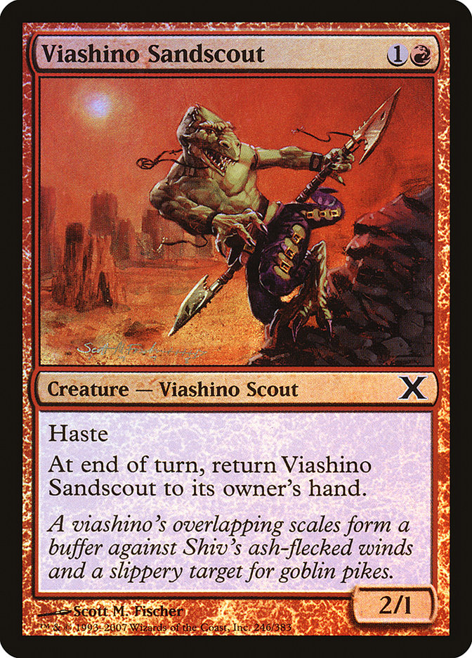 Viashino Sandscout (Premium Foil) [Tenth Edition] | GrognardGamesBatavia