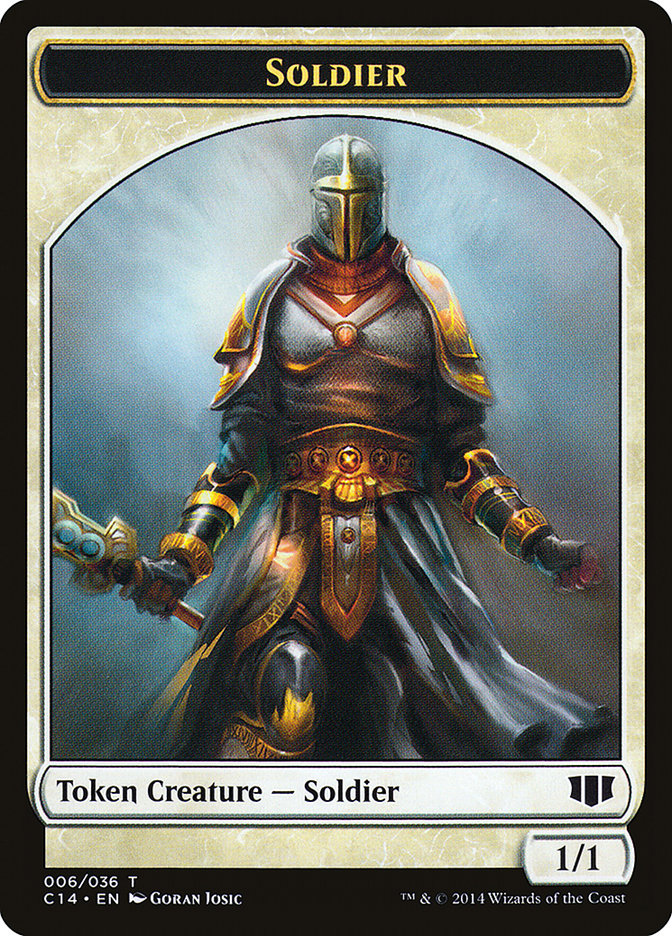 Soldier // Spirit Double-Sided Token [Commander 2014 Tokens] | GrognardGamesBatavia