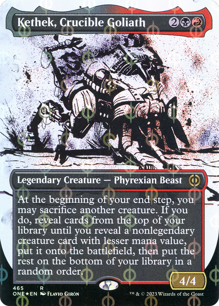 Kethek, Crucible Goliath (Borderless Ichor Step-and-Compleat Foil) [Phyrexia: All Will Be One] | GrognardGamesBatavia