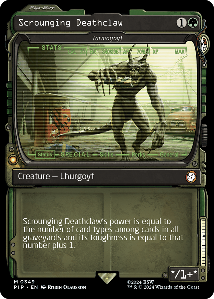 Scrounging Deathclaw - Tarmogoyf (Showcase) [Fallout] | GrognardGamesBatavia