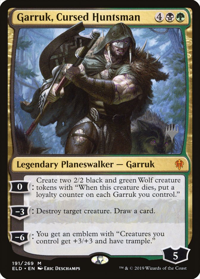 Garruk, Cursed Huntsman (Promo Pack) [Throne of Eldraine Promos] | GrognardGamesBatavia