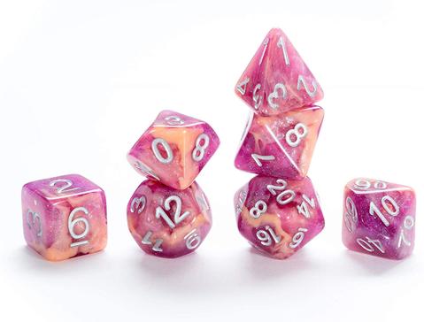 Aether Dice Rasberry and Cream 7 die set | GrognardGamesBatavia