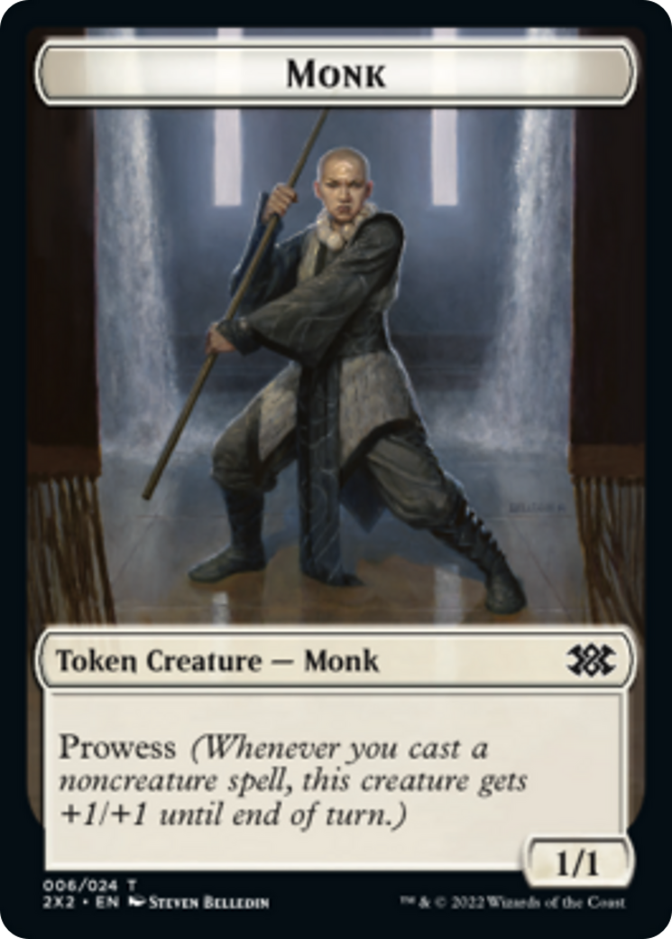 Saproling // Monk Double-Sided Token [Double Masters 2022 Tokens] | GrognardGamesBatavia