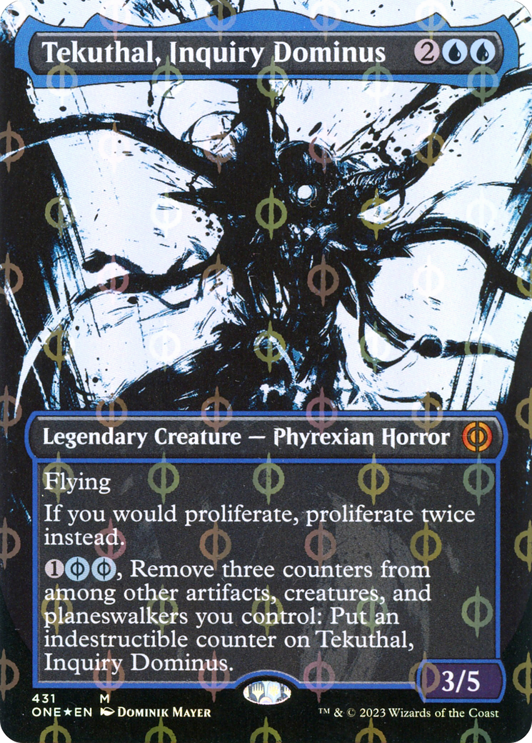 Tekuthal, Inquiry Dominus (Borderless Ichor Step-and-Compleat Foil) [Phyrexia: All Will Be One] | GrognardGamesBatavia