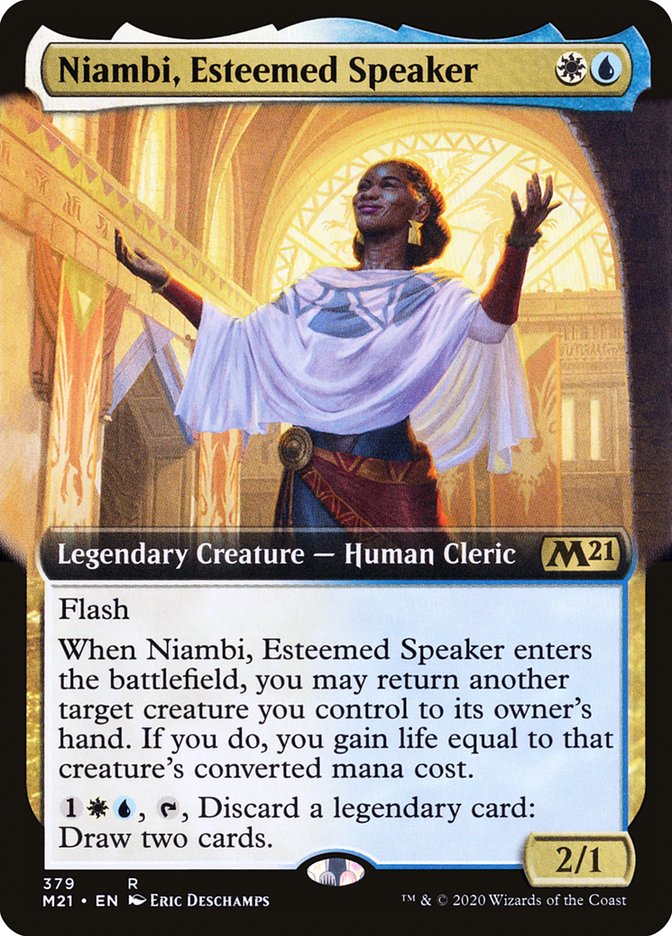Niambi, Esteemed Speaker (Extended Art) [Core Set 2021] | GrognardGamesBatavia
