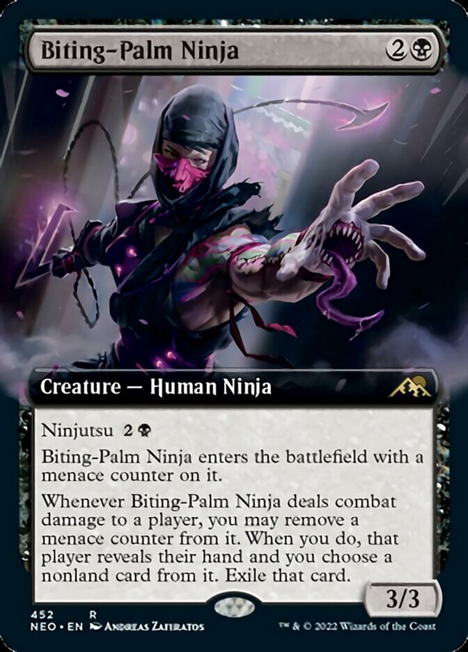 Biting-Palm Ninja (Extended Art) [Kamigawa: Neon Dynasty] | GrognardGamesBatavia