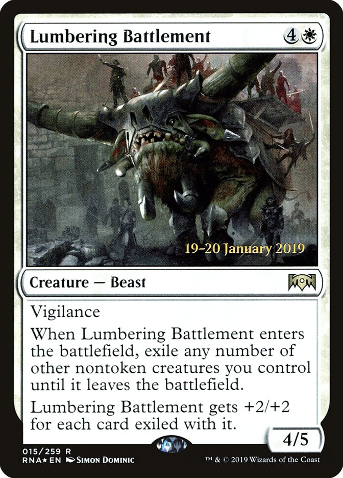 Lumbering Battlement [Ravnica Allegiance Prerelease Promos] | GrognardGamesBatavia