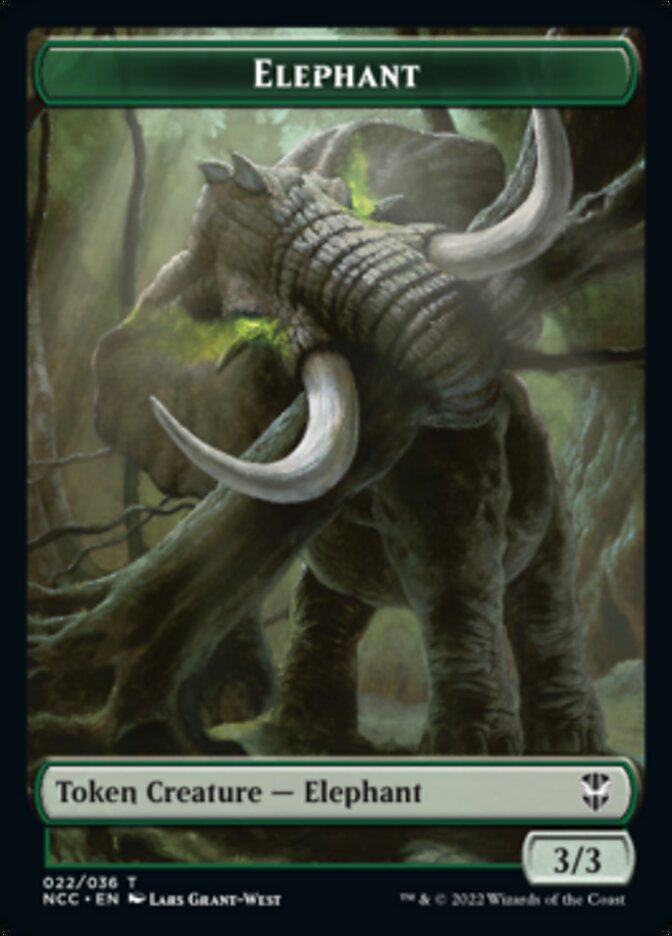 Clue // Elephant Double-Sided Token [Streets of New Capenna Commander Tokens] | GrognardGamesBatavia