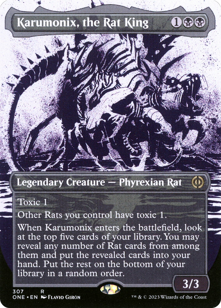 Karumonix, the Rat King (Borderless Ichor) [Phyrexia: All Will Be One] | GrognardGamesBatavia