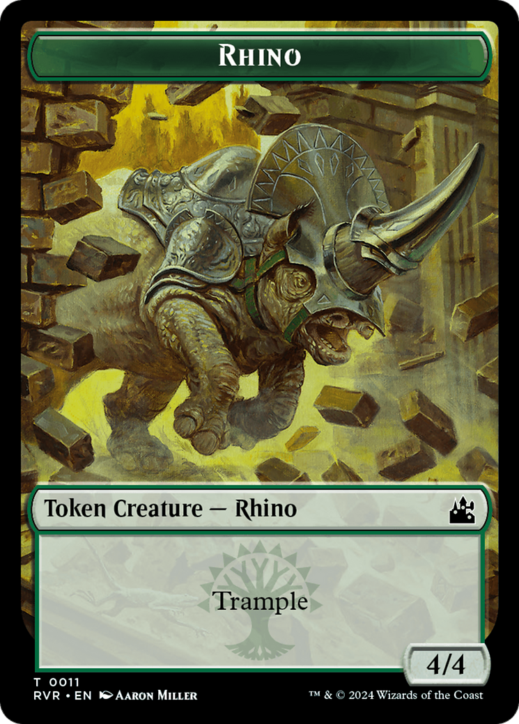 Rhino Token [Ravnica Remastered Tokens] | GrognardGamesBatavia