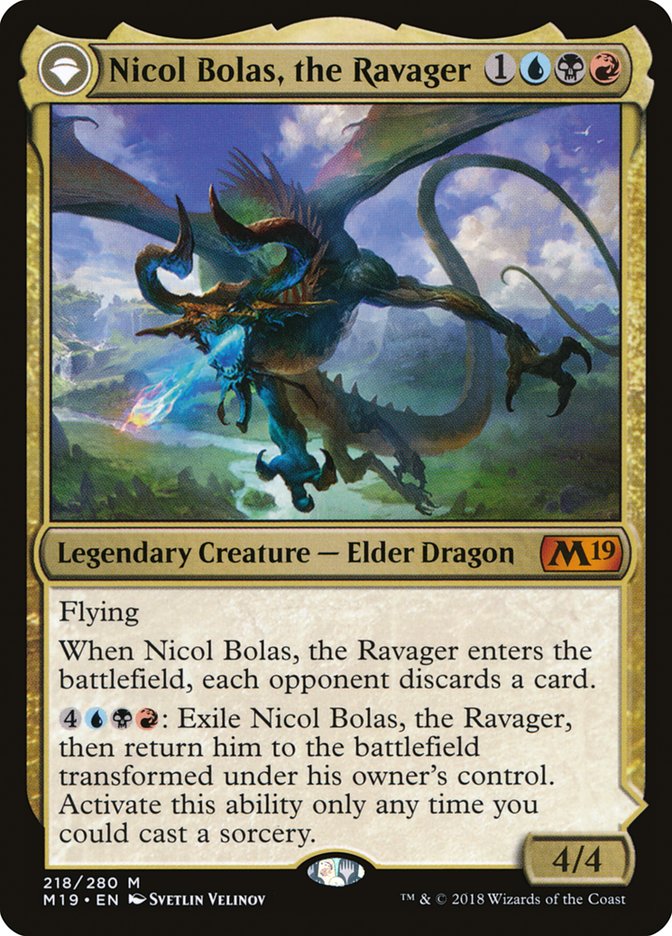 Nicol Bolas, the Ravager // Nicol Bolas, the Arisen [Core Set 2019] | GrognardGamesBatavia